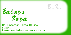 balazs koza business card